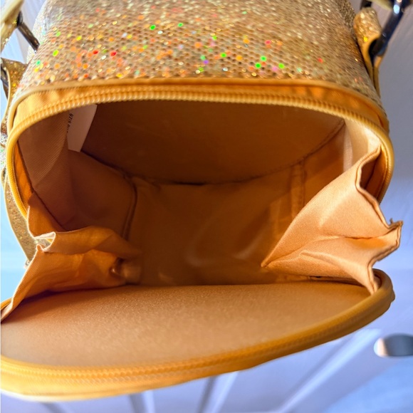 Queen Gold and Black Glitter Clock Chain  Shoulder Evening Handbag - Picture 3 of 5